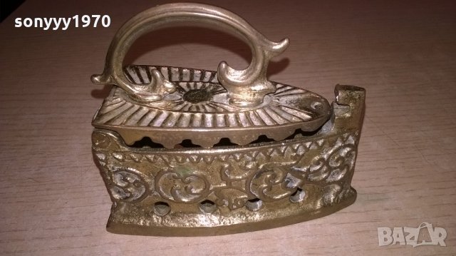 красива ютия-мед/месинг-цвят злато-внос швеицария-10х9х5см, снимка 4 - Колекции - 22257569