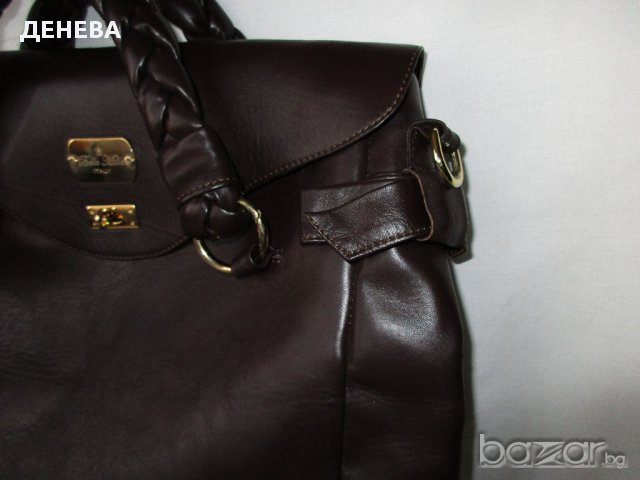ЕСТЕСТВЕНА КОЖА на BELLA MILLA-ITALY - голяма кафява дамска чанта, снимка 4 - Чанти - 12856245