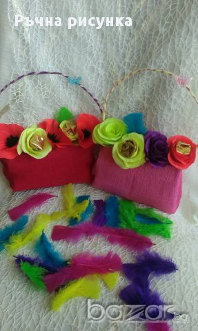 Ръчно изработени чантички за подарък от хартия с цветя от хартия с бонбони, снимка 4 - Декорация за дома - 14060421