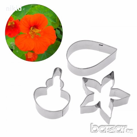 Китайска роза Латинка 3 части метални резци направа на цвете украса декорация торта шоколад фондан