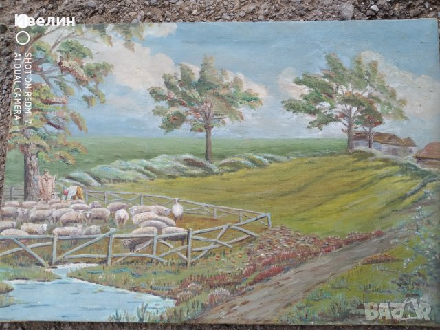 стара картина-пейзаж, снимка 2 - Картини - 25855269