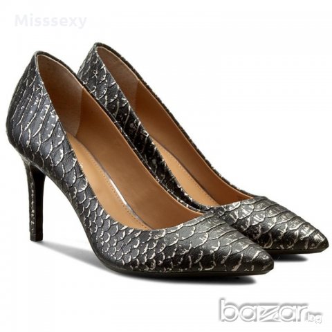 ПРОМО 🍊 CALVIN KLEIN 39 номер 🍊 Оригинални дамски обувки с шагрен от естествена кожа нови с кутия, снимка 5 - Дамски обувки на ток - 21363987