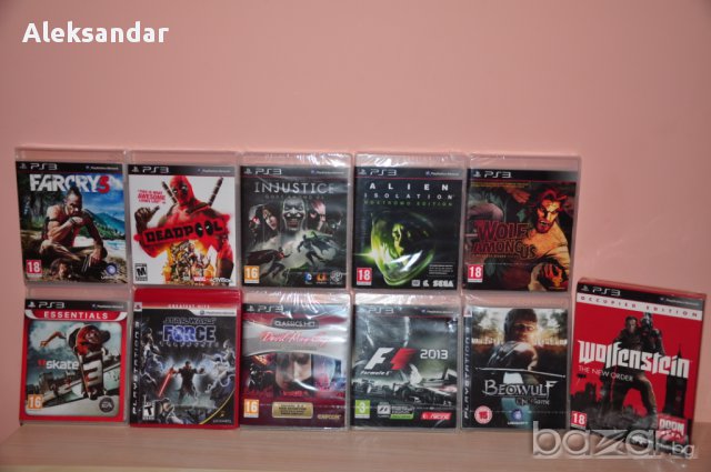 Нови ps3,Wolf,far cry,Beowulf,deadpool,injustice,star wars,f1,scate,alien,devil  , снимка 1 - Игри за PlayStation - 11368302