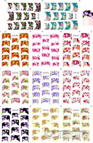 форма френски маникюр татос ваденки водни стикери за нокти