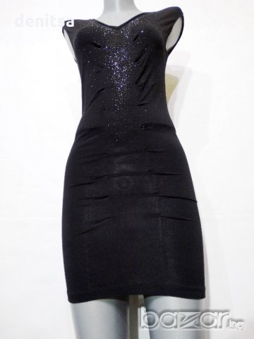 GUESS Black Dress Дамска Черна Еластична Рокля Размер XS/S, снимка 5 - Рокли - 21109970
