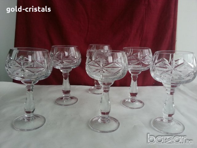 кристални чаши Моника ромб, снимка 1 - Антикварни и старинни предмети - 20839863
