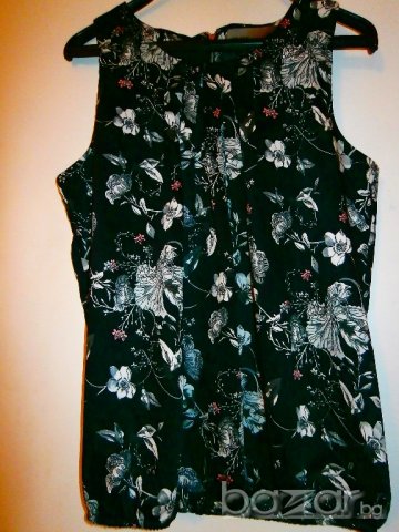 Черен потник с флорални мотиви, снимка 4 - Потници - 20401865