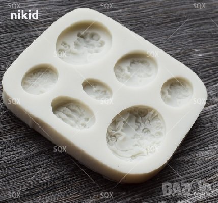 7 овални колие брошка Дама силиконов молд форма за украса торта с фондан шоколад бижута