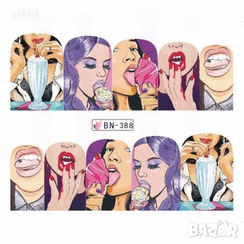 BN-388 наслада слайдер татос ваденки водни стикери за нокти маникюр