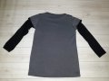 Дамска блуза с дълъг ръкав сиво и черно с камъчета с двоен ръкав с пайети, снимка 1 - Блузи с дълъг ръкав и пуловери - 23625129