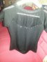 Дамска блуза с къс ръкав черна с камъчета, снимка 1 - Тениски - 15125928