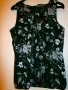 Черен потник с флорални мотиви, снимка 4