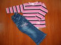 Лот дънки и блузка за момиченце 86 см, снимка 1 - Комплекти за бебе - 12460939