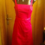 Червена рокля под коляното С, снимка 3 - Рокли - 15162481