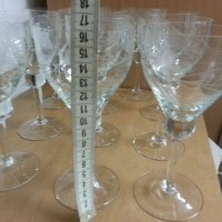 Ретро кристални чаши за вино гравирани, снимка 3 - Антикварни и старинни предмети - 22192484