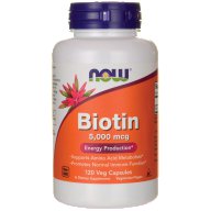 NOW Biotin 5000 мг, 60 Veg Capsules