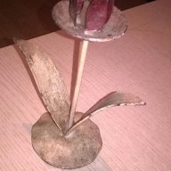 Свещник цвете метал-19х15х9см, снимка 8 - Антикварни и старинни предмети - 17316520
