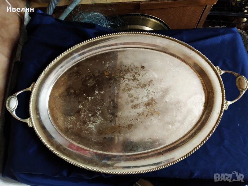 посребрена месингова табла арт деко, снимка 1