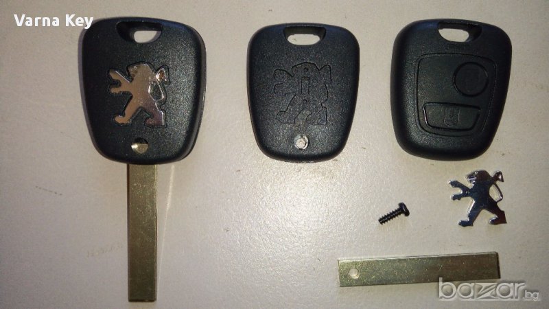 Кутийка ключ с 2 бутона за Пежо Peugeot 107, 207, 307, 308, 407, 408, 607, снимка 1