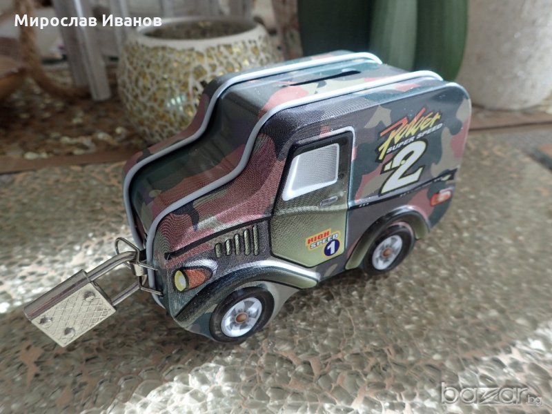 детска касичка за парички Военен автомобил, снимка 1