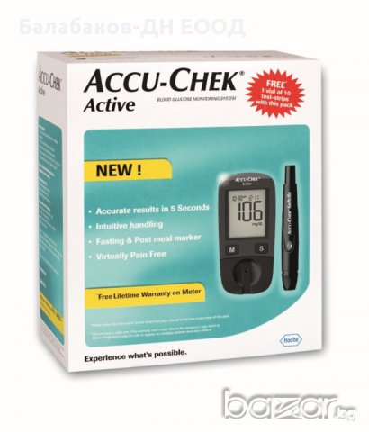 Глюкомер за измерване на кръвна захар Accu-Chek Active + 10 бр. тест-ленти , снимка 1 - Уреди за диагностика - 11016525