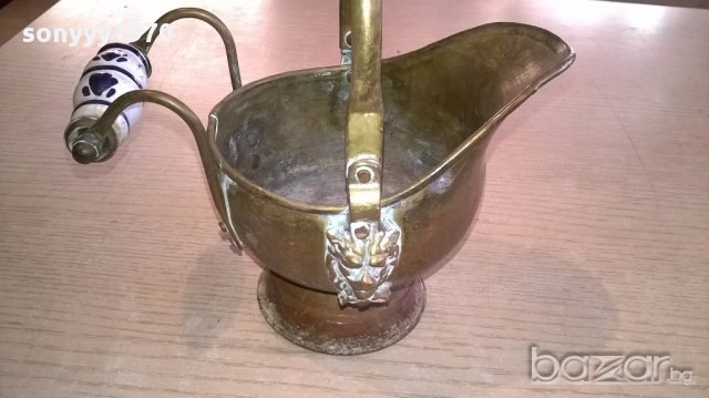 АНТИК-Старинна кана-18х17х13см-мед/месинг/патина-внос швеицария