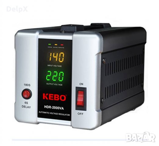 Стабилизатор на напрежение с релета HDR-2000 140VAC/260VAC 220VAC 2000W, снимка 1