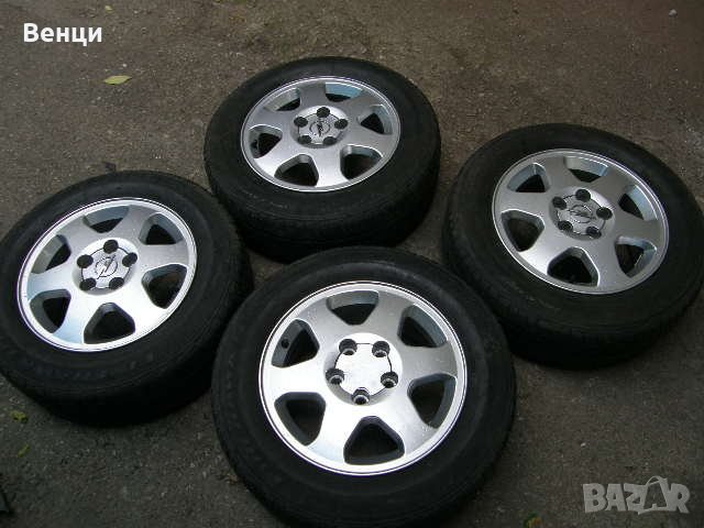 4 бр. алуминиеви джанти с гуми за Opel 15-ки 5x100, снимка 1 - Гуми и джанти - 21577040