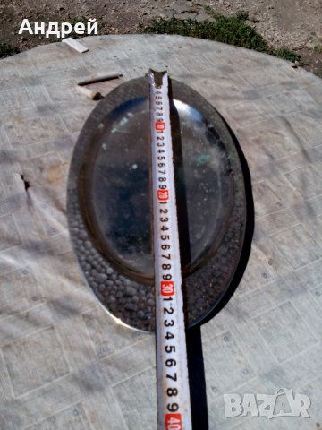 Стар месингов поднос, снимка 4 - Антикварни и старинни предмети - 22690903