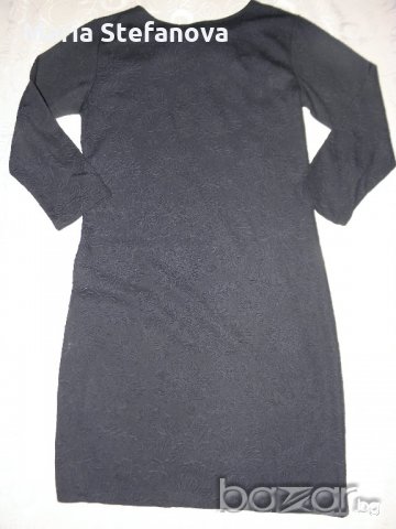 Нова черна рокля с гравирани цветя, снимка 4 - Рокли - 20185853