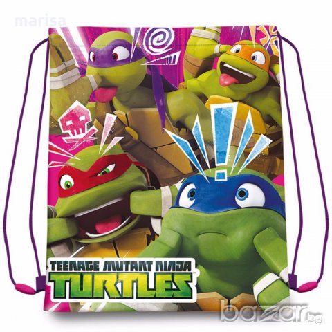Торба за спорт костенурките нинджа Turtles. 41см - 9345, снимка 1 - Кенгура и ранички - 19424299