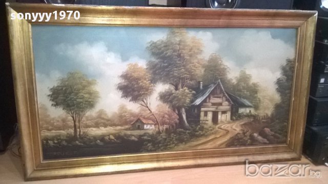 Drober-огромна испанска картина 112/63см-внос канарите, снимка 7 - Антикварни и старинни предмети - 16066642