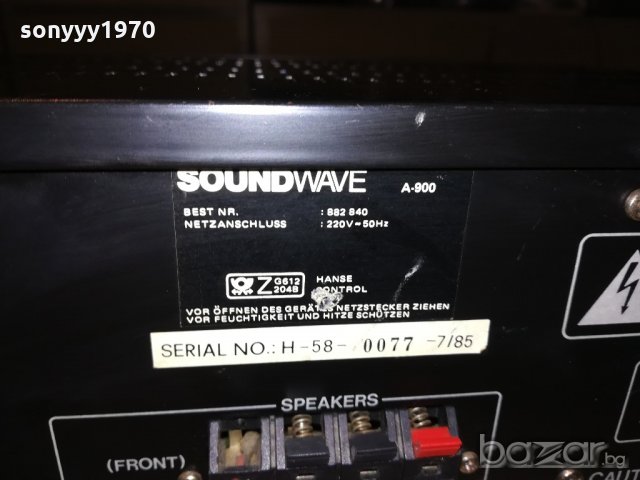 soundwave a-900-stereo amplifier-внос швеицария, снимка 14 - Ресийвъри, усилватели, смесителни пултове - 20257193