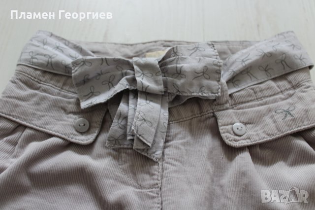 Комплект кадифен панталон с коланче и боди с къс ръкав, снимка 3 - Панталони и долнища за бебе - 25209977