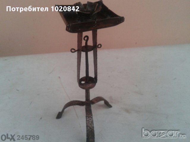 Свещник от ковано желязо, снимка 3 - Настолни лампи - 10930474