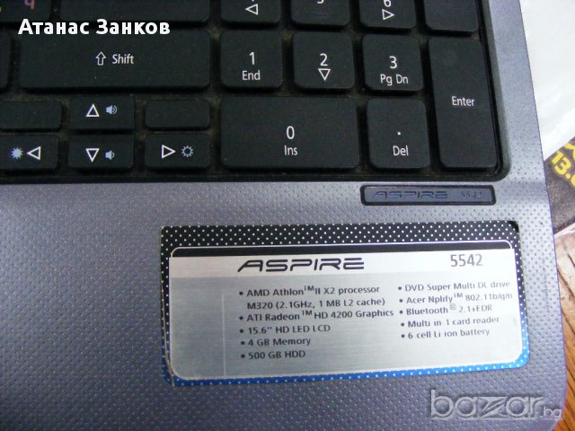 Лаптоп за части ACER Aspire 5542, снимка 5 - Части за лаптопи - 13947541