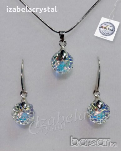 Комплект,Обеци,Колие. Сваровски "Briolette Bead'' Crystals from SWAROVSKI, снимка 5 - Бижутерийни комплекти - 10046978