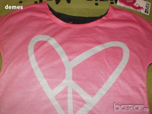 Тениска в розово с щампа сърце,нова,за 7-8 и за 9-10 годишно момиче, снимка 9 - Детски тениски и потници - 10650554