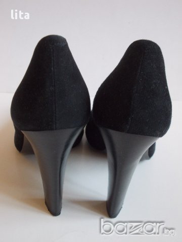 Официални велурени обувки № 37, снимка 5 - Дамски обувки на ток - 16516918