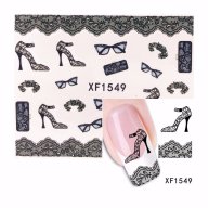 Дамски обувки токчета и очила татос ваденки водни стикери за нокти, снимка 1 - Продукти за маникюр - 18558263