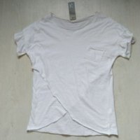 Бяла тениска с джоб, снимка 1 - Тениски - 21232706