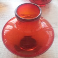 Червено стъклени красоти ваза, котле, пепелник от един сет, снимка 16 - Декорация за дома - 26155942