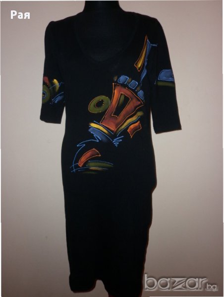 Рисувана рокля -М размер , снимка 1