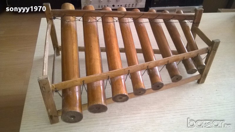 Ретро музикален инструмент-бамбуков-45х38х18см-внос швеицария, снимка 1