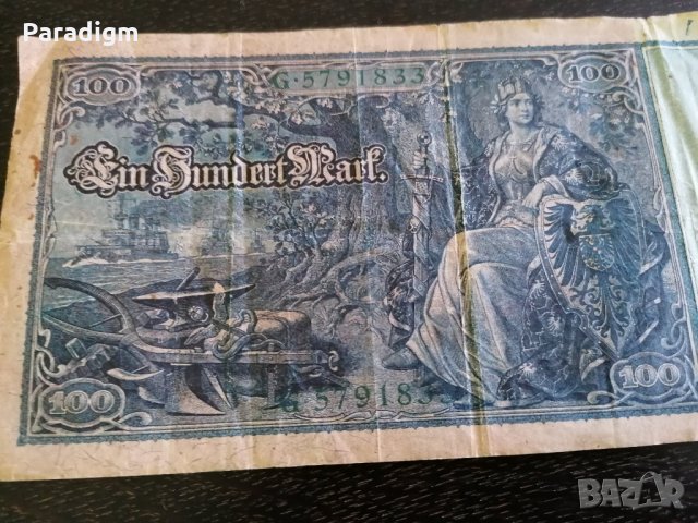 Райх банкнота - Германия - 100 марки | 1910г., снимка 2 - Нумизматика и бонистика - 25625854