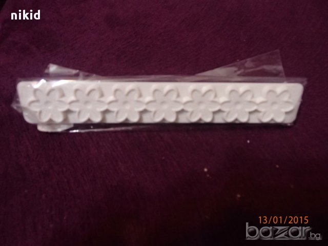 орнамент контур кант борд релса с цветя за за торта фондан пластмасова форма печат резец, снимка 2 - Форми - 9439447