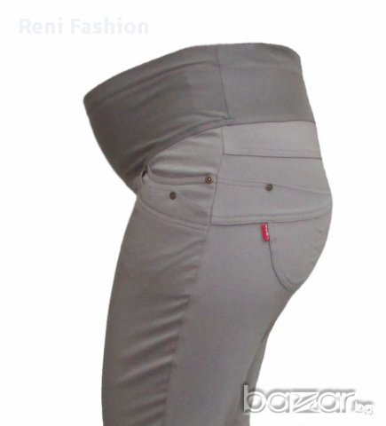 Панталон за макси дами и бременни 012912 във бежово, снимка 3 - Дрехи за бременни - 9260633