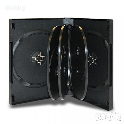 Нова кутия за 8 DVD (DVD Box) 27mm, черна, снимка 1 - Други - 22377951