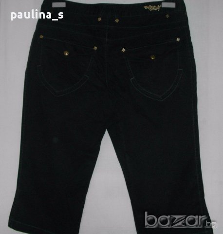 Черни дънки с велурен ефект” Jasmin”-design, снимка 5 - Къси панталони и бермуди - 15228629