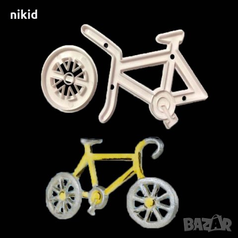 Колело Велосипед 2 части пластмасов резец форми украса бисквитки фондан тесто торта